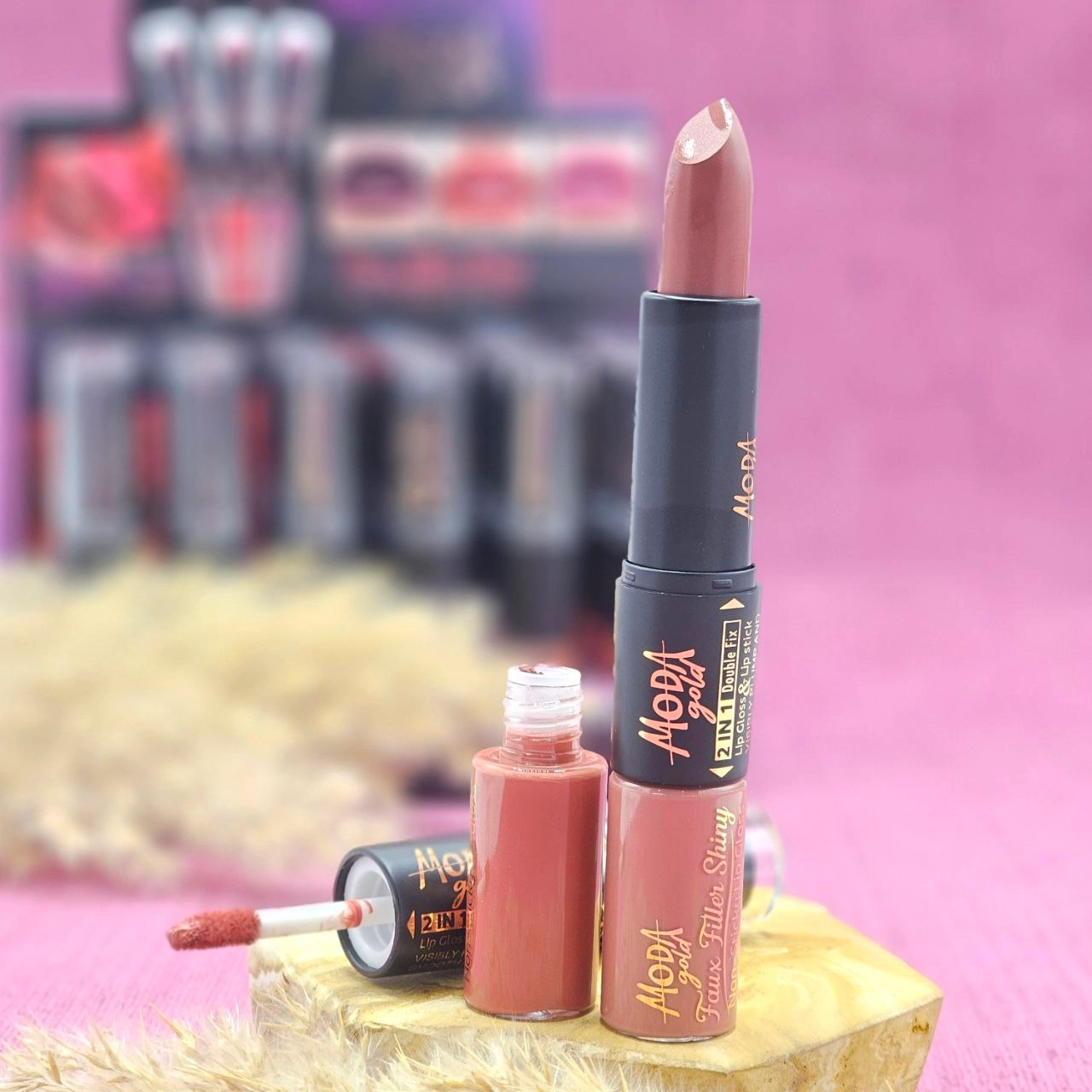رژلب دوطرفه جامد و مایع مودا MODA