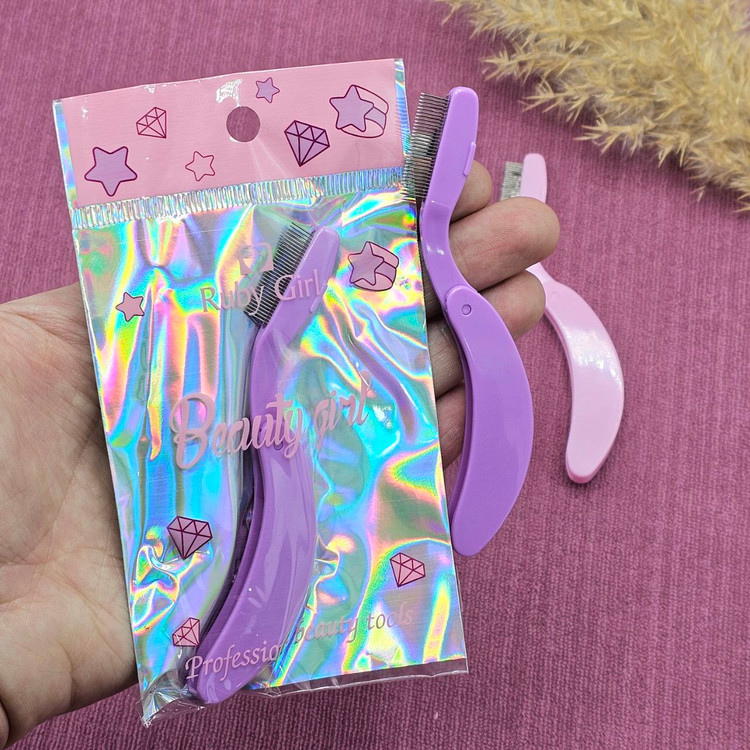 شانه مژه و ابرو کله فلزی تاشو