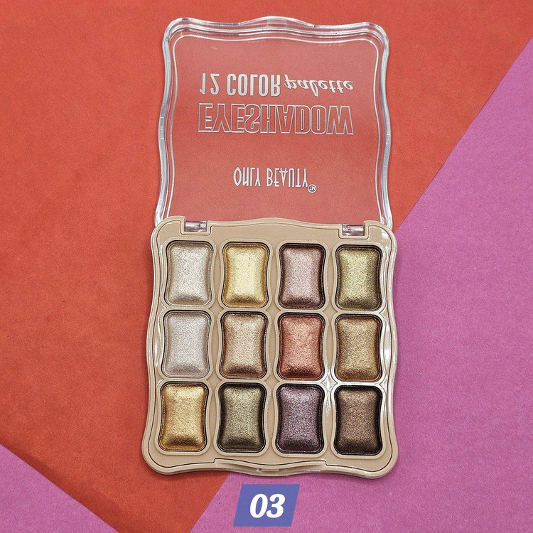 سایه های اکلیل دار 12 رنگ برند اونلی بیوتی Only beauty