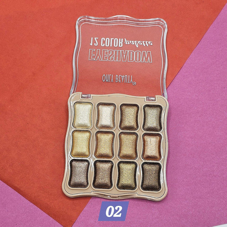 سایه های اکلیل دار 12 رنگ برند اونلی بیوتی Only beauty