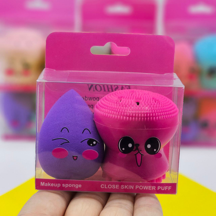 ست فیس براش سیلیکونی و پد تخم مرغی