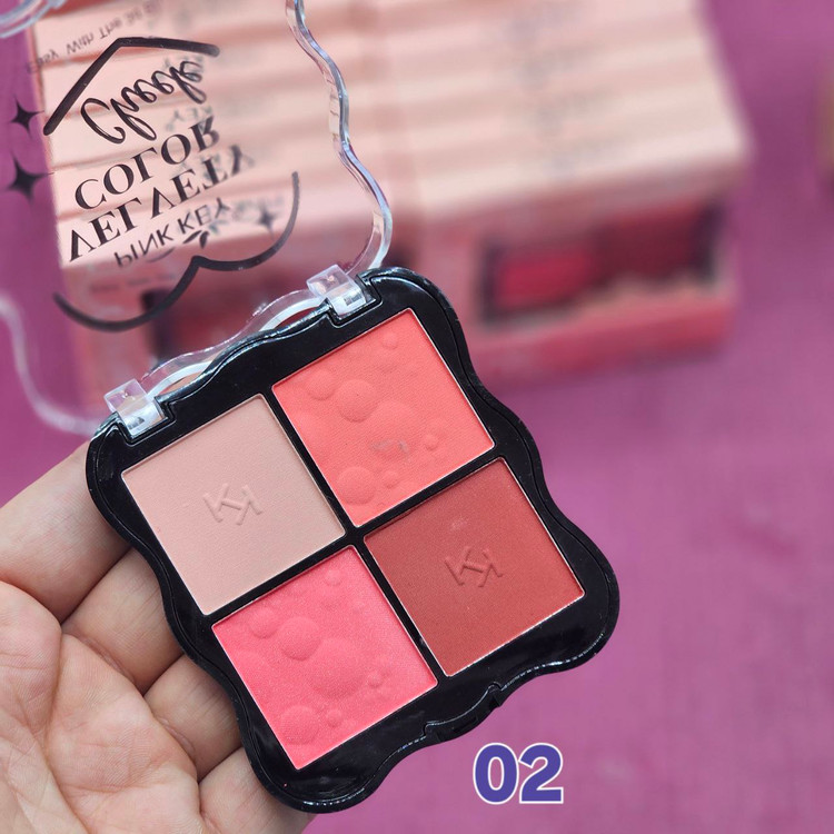 پالت روژگونه 4 رنگ پینک کی PINK KEY