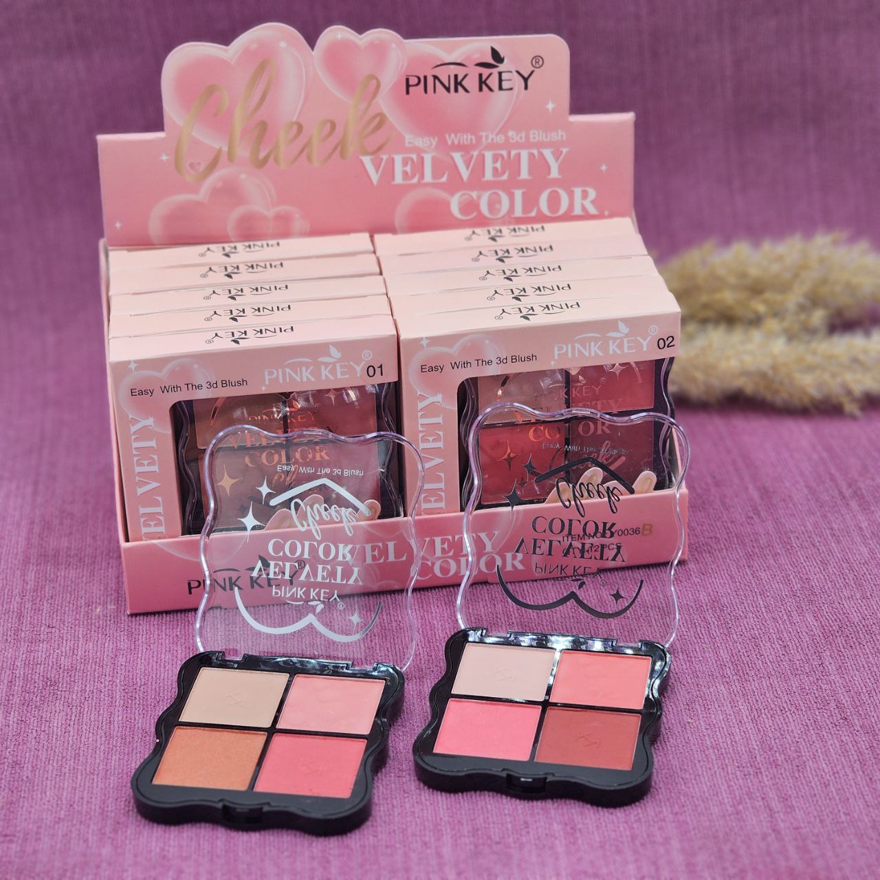 پالت روژگونه 4 رنگ پینک کی  PINK KEY