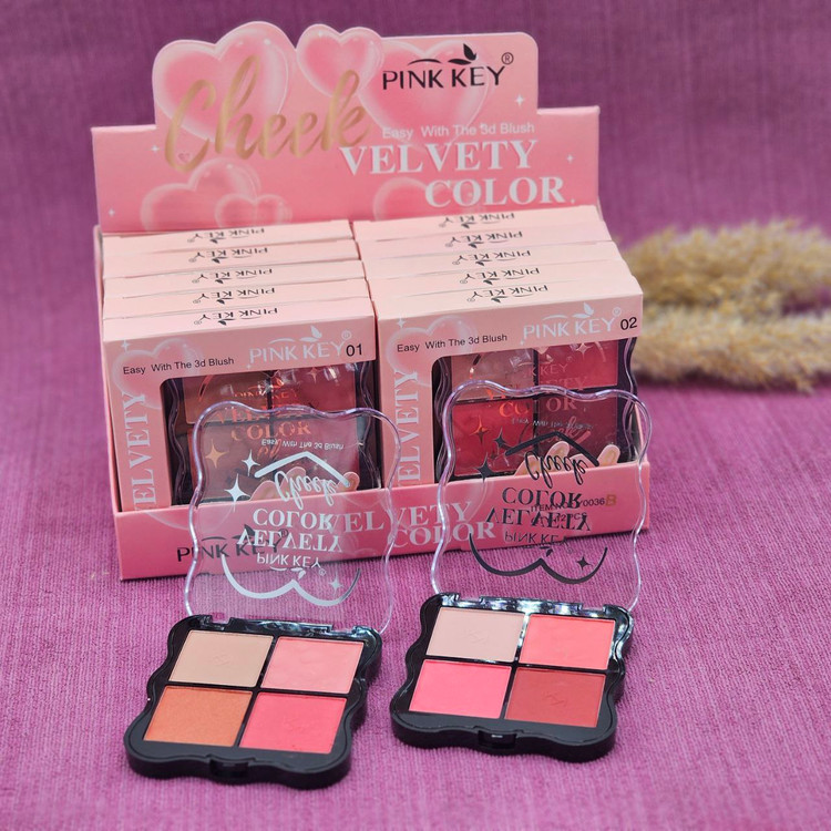 پالت روژگونه 4 رنگ پینک کی PINK KEY
