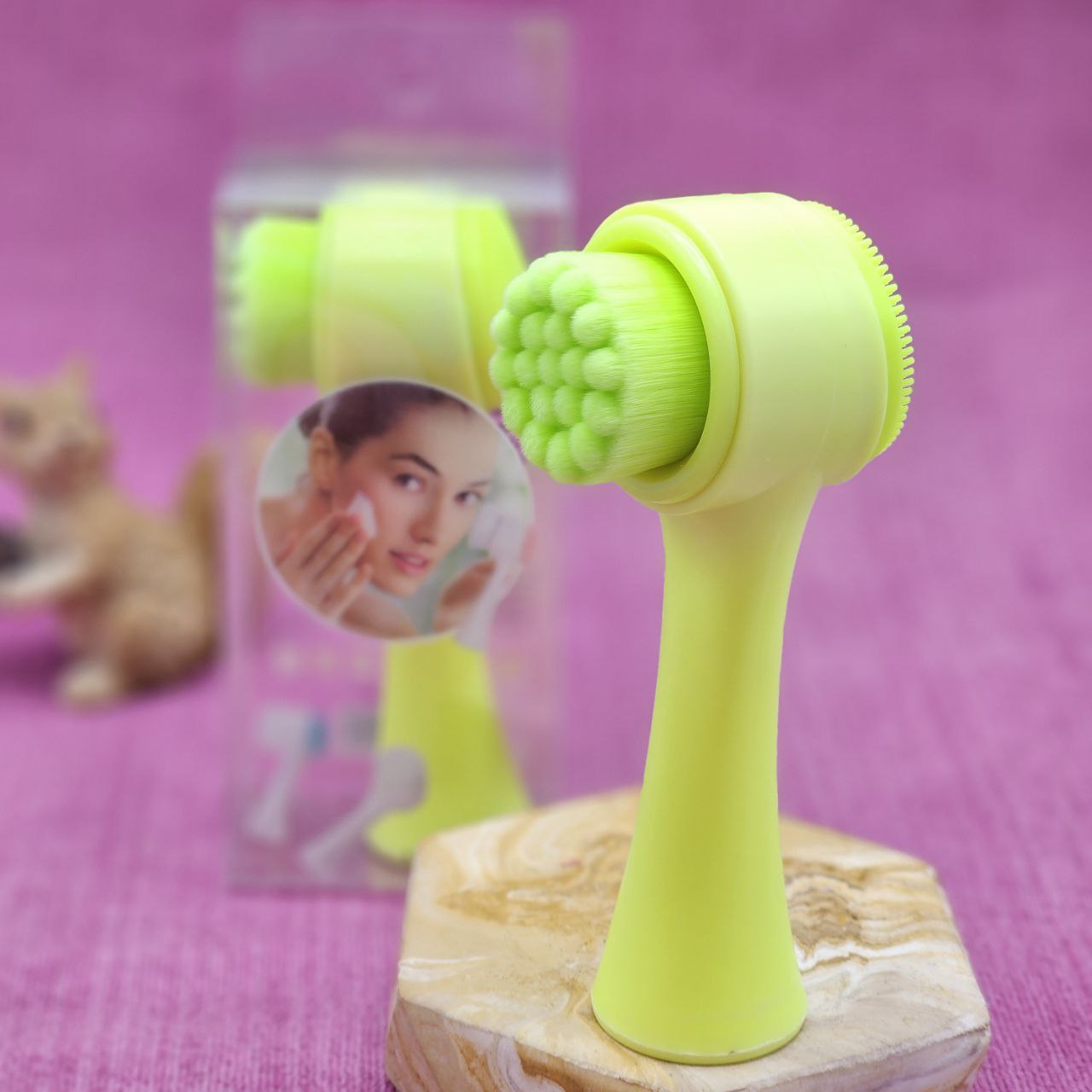 فیس براش دسته دار رنگی